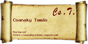 Csanaky Tamás névjegykártya